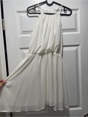 NWT white halter midi dress